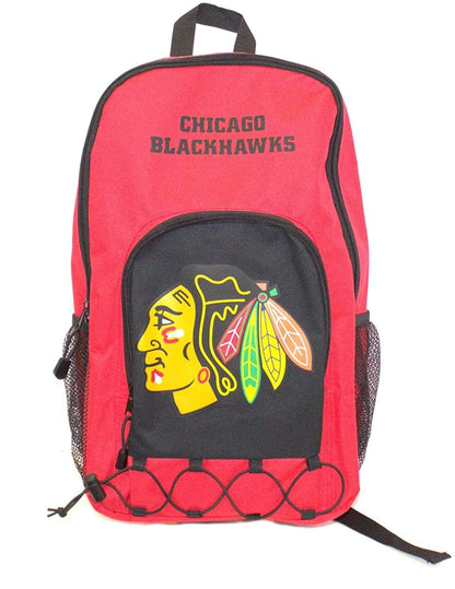 Chicago Blackhawks Premium Backpack heavy Duty Full Team Color Echo Bunge Style Padded Straps 14x6x6 Inches