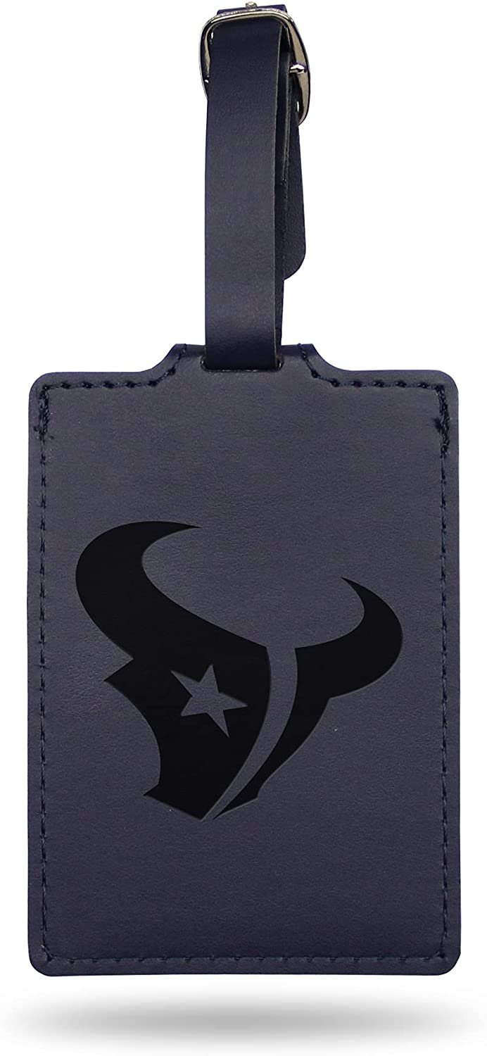 Houston Texans Luggage Bag Tag Laser Engraved Ultra Suede Includes ID Card