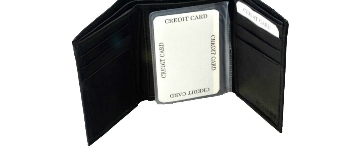 Dallas Cowboys Premium Black Leather Wallet, Trifold, Embossed Laser Engraved