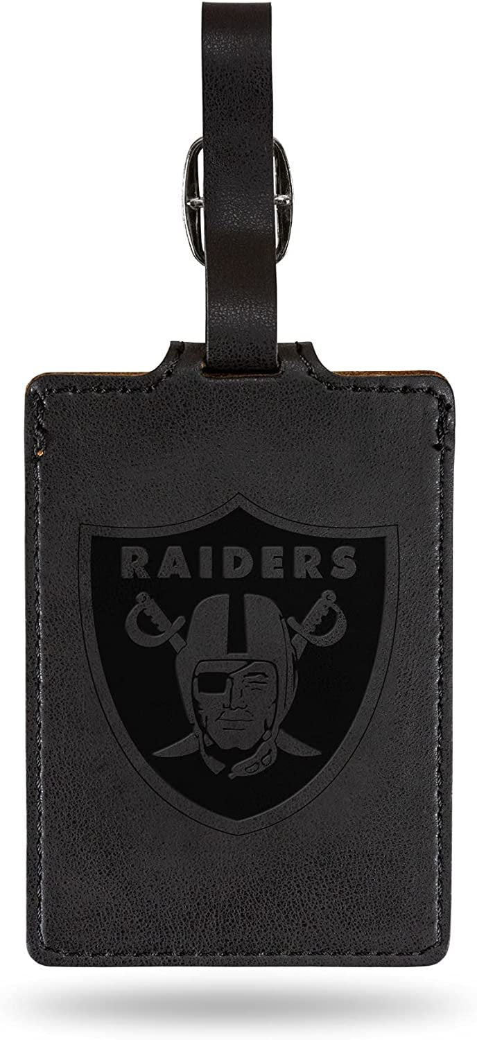 Las Vegas Raiders Luggage Bag Tag Laser Engraved Ultra Suede Includes ID Card