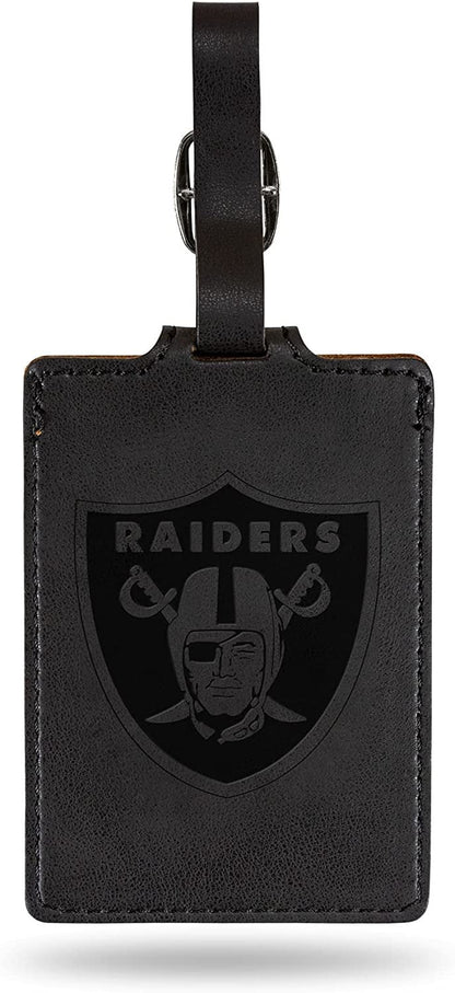 Las Vegas Raiders Luggage Bag Tag Laser Engraved Ultra Suede Includes ID Card