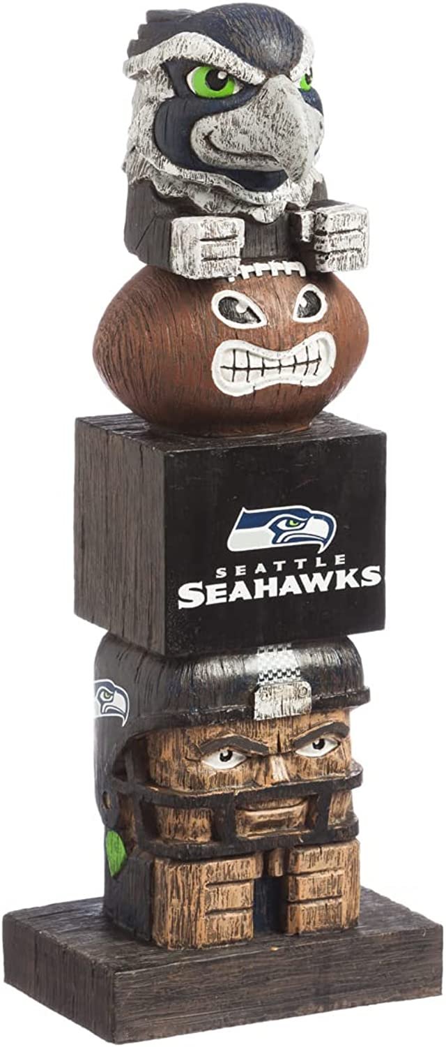 Seattle Seahawks 16 Inch Tiki Totem Garden Statue Resin Outdoor Decoration