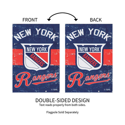 New York Rangers Premium Double Sided Banner Vertical House Flag, Vintage Styling with Retro Logo, 28x44 Inch, Display Stand Sold Seperately, Officially Licensed