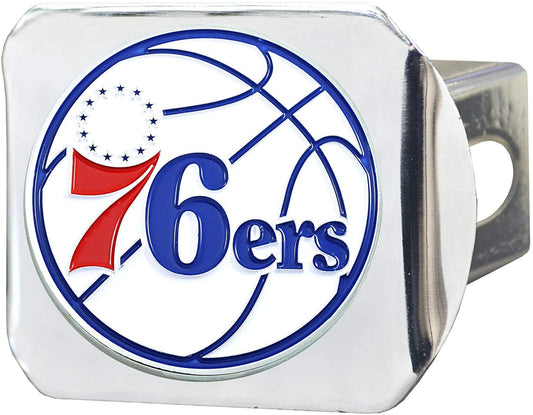 Philadelphia 76ers Hitch Cover Solid Metal with Raised Color Metal Emblem 2" Square Type III