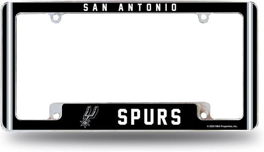 San Antonio Spurs Metal License Plate Frame Chrome Tag Cover Alternate Design 6x12 Inch