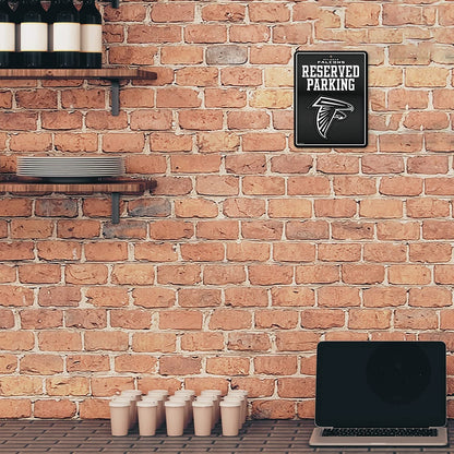 Atlanta Falcons Metal Parking Novelty Wall Sign 8.5 x 11 Inch Carbon Fiber Design