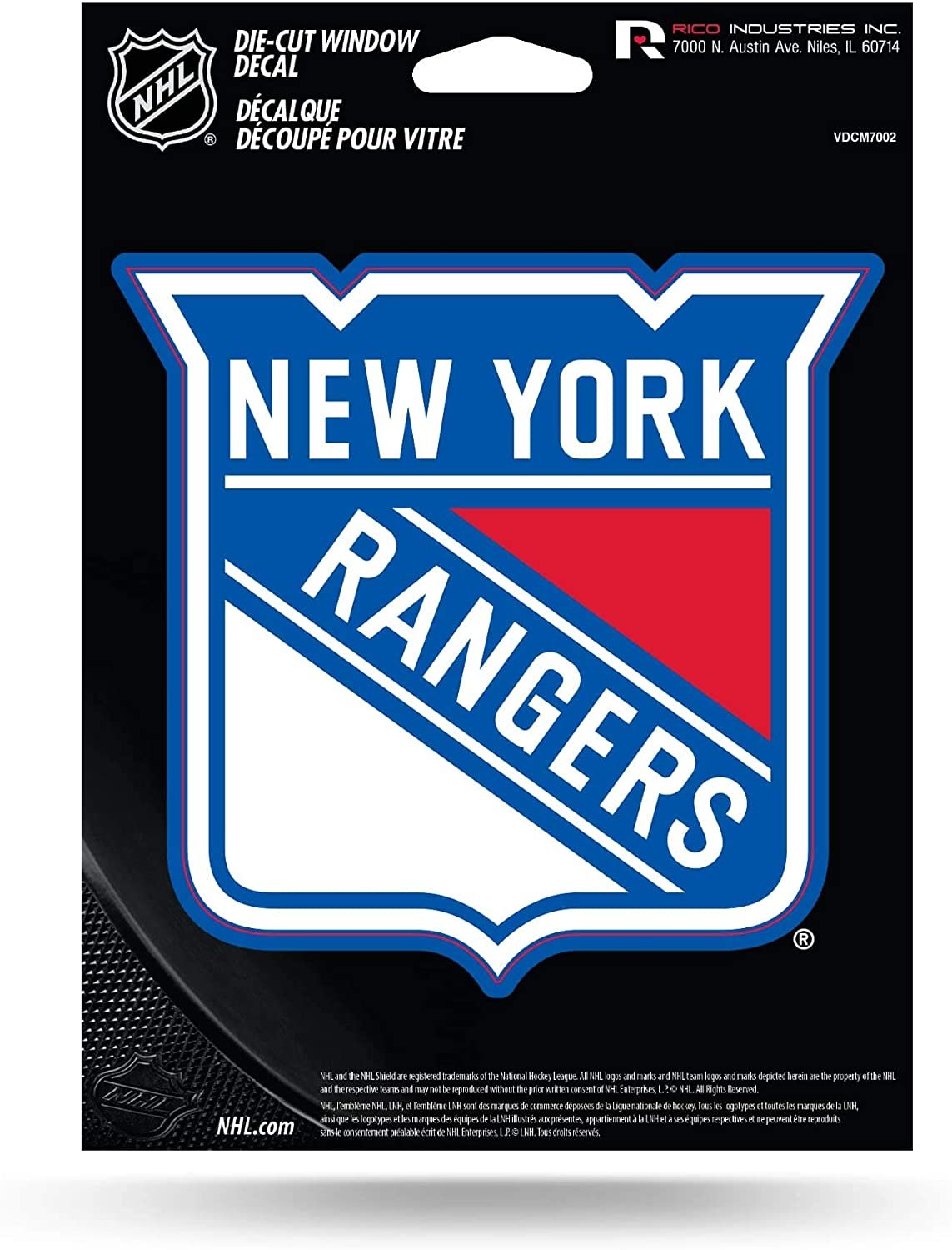 New York Rangers 5 Inch Die Cut Flat Vinyl Decal Sticker Adhesive Backing