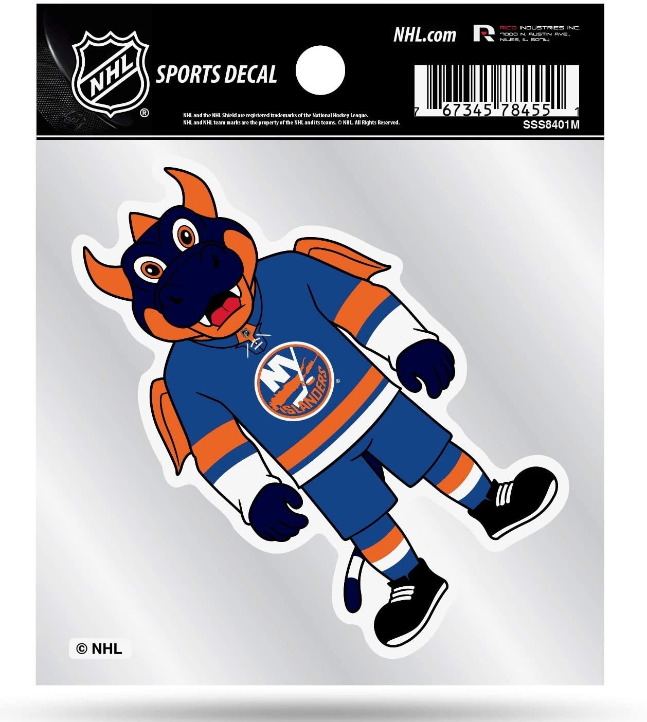 New York Islanders Mascot Logo Premium 4x4 Decal with Clear Backing Flat Vinyl Auto Home Sticker Hockey