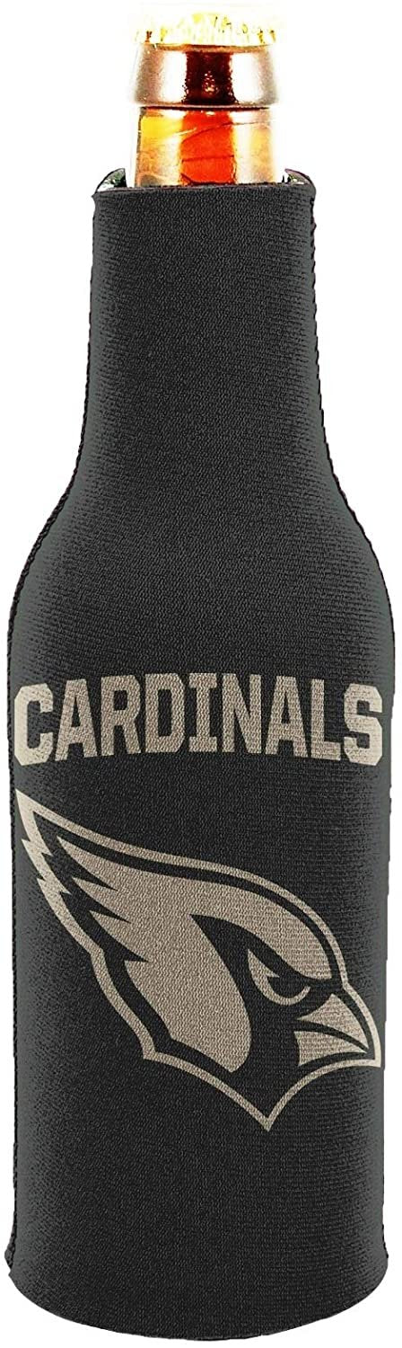 Arizona Cardinals 2-Pack Tonal Black Design Zipper Bottle Neoprene Beverage Insulator Holder Football