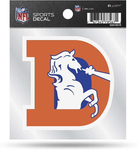 Rico Industries NFL Denver Broncos Retro 4"x4" Small Style Decal