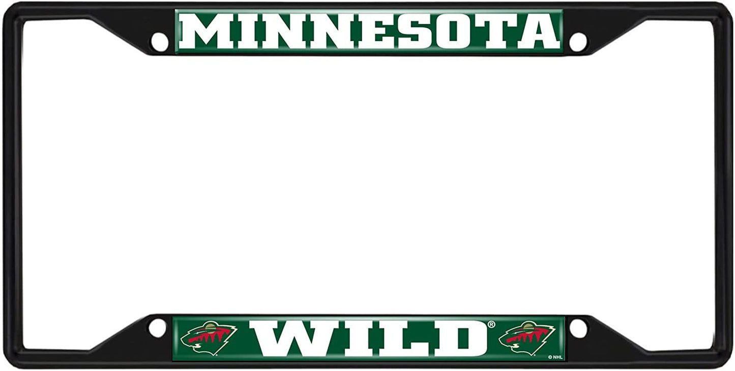 FANMATS 31384 Minnesota Wild Metal License Plate Frame Black Finish