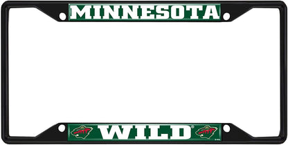 FANMATS 31384 Minnesota Wild Metal License Plate Frame Black Finish