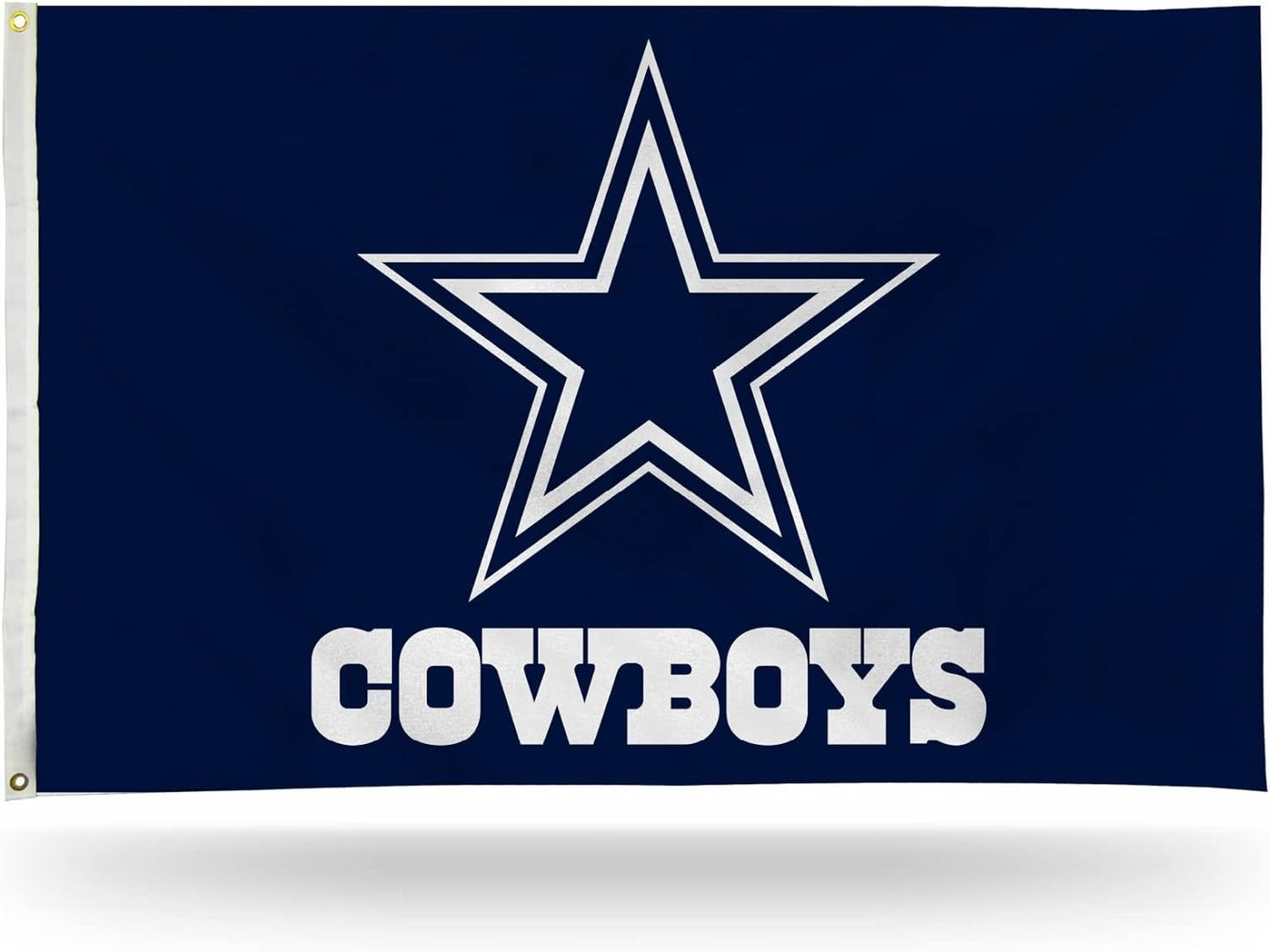 Dallas Cowboys 3x5 Foot Flag Banner with Metal Grommets, Logo with Team Name Design, Outdoor Use