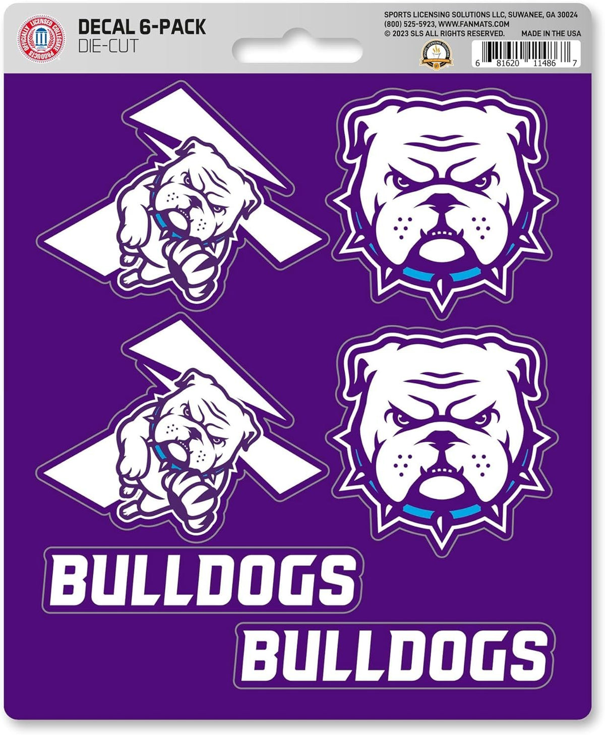 Truman State University Bulldogs 6-Piece Decal Sticker Set, 5x6 Inch Sheet, Gift for football fans for any hard surfaces around home, automotive, personal items