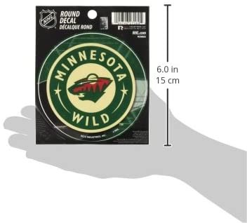 Minnesota Wild 4 Inch Round Decal Sticker, Full Adhesive Backing