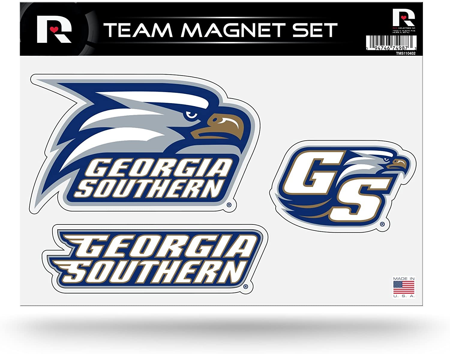 Georgia Southern University Eagles Die Cut Team Magnet Set, 8x11 Inch Sheet