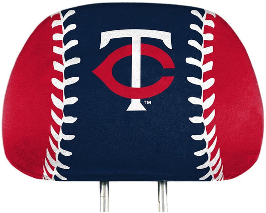 Minnesota Twins Pair of Premium Auto Head Rest Covers, Full Color Printed, Elastic, 14x10 Inch