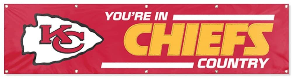 Kansas City Chiefs Huge 8x2 Feet Banner Flag Metal Grommets