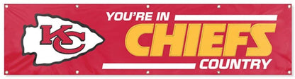 Kansas City Chiefs Huge 8x2 Feet Banner Flag Metal Grommets