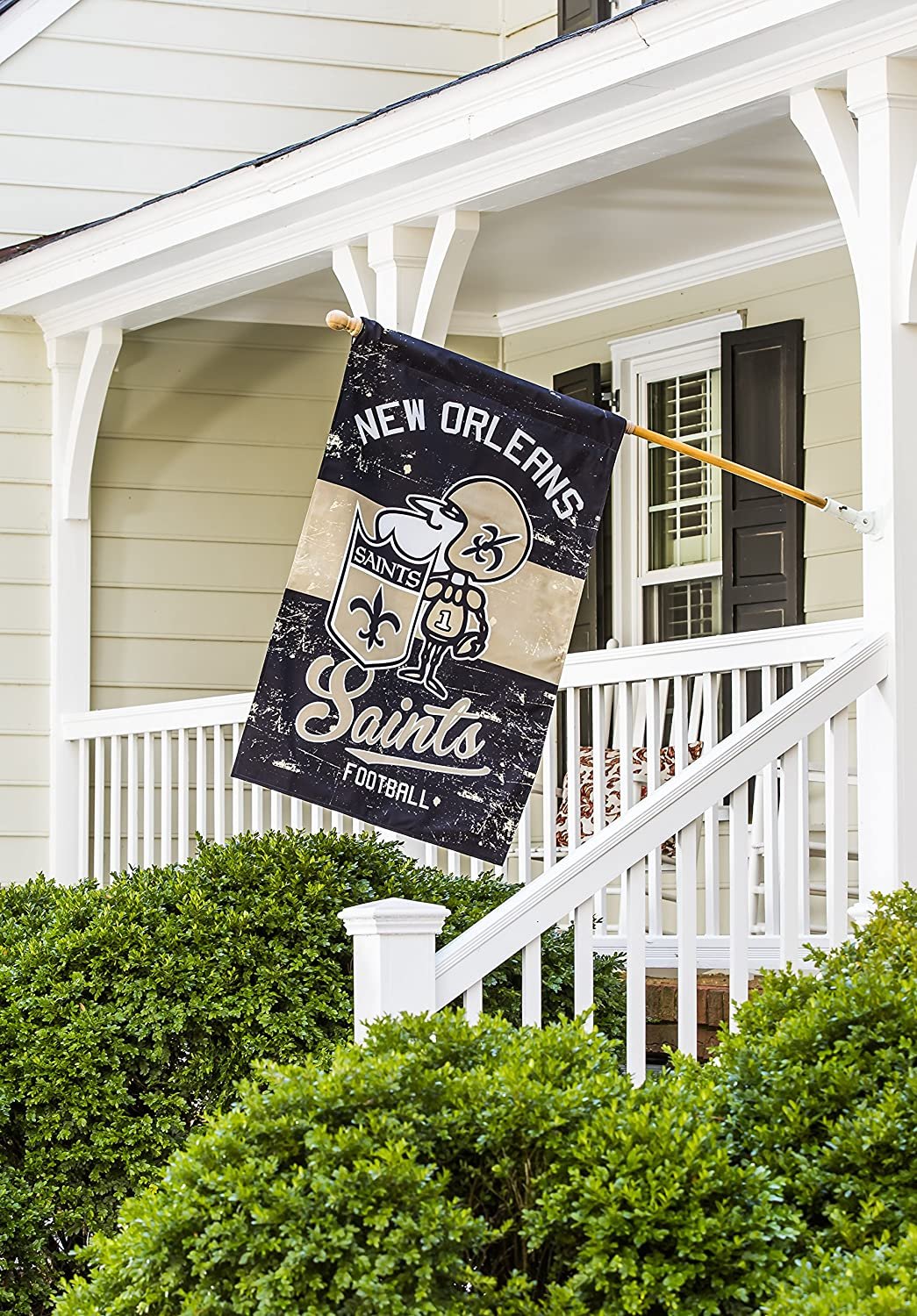 New Orleans Saints Premium House Flag Banner, Double Sided, Retro Vintage Style, Linen, 28x44 Inch