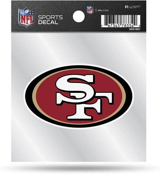 San Francisco 49ers Sticker Decal 4x4 Inch Clear Backing Auto Home