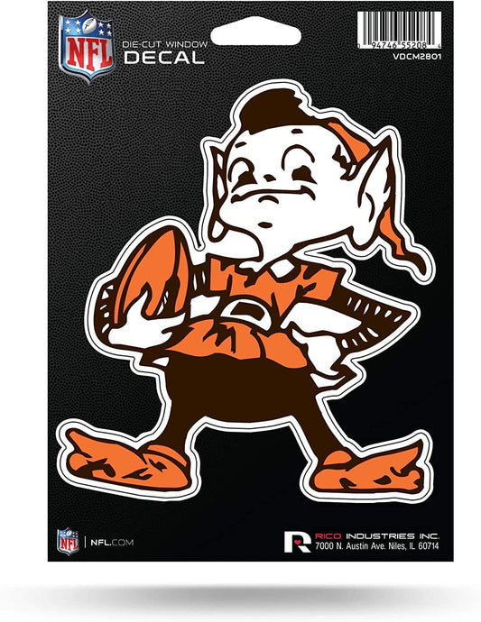 Rico NFL Browns Cleveland Medium Die Cut Decal, 9" x 5" x 0.2", Team Logo