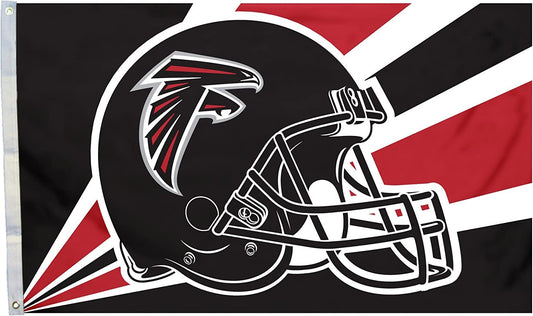 Atlanta Falcons 3x5 Foot Flag Banner, Metal Grommets. Outdoor, Single Sided, Helmet Design