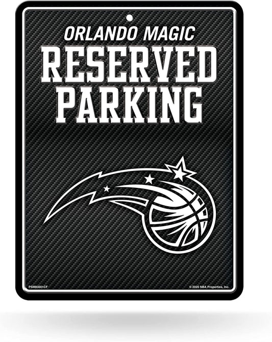 Orlando Magic Metal Parking Novelty Wall Sign 8.5 x 11 Inch Carbon Fiber Design