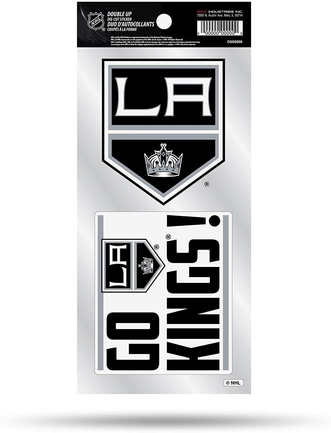 Los Angeles Kings Double Up Die Cut 2-Piece Sticker Sheet