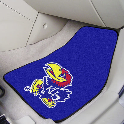 University of Kansas Jayhawks Front Floor Mats, Carpet Car Set, 18x27 Inch, Nylon, Set of 2