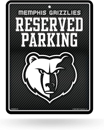 Memphis Grizzlies Metal Parking Novelty Wall Sign 8.5 x 11 Inch Carbon Fiber Design