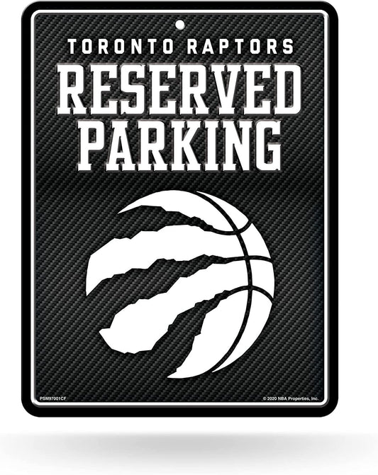 Toronto Raptors Metal Parking Novelty Wall Sign 8.5 x 11 Inch Carbon Fiber Design