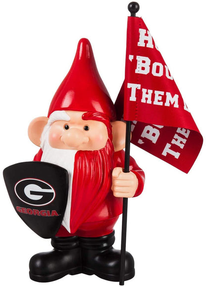 University of Georgia Bulldogs 10 Inch Outdoor Garden Gnome, Includes Team Flag
