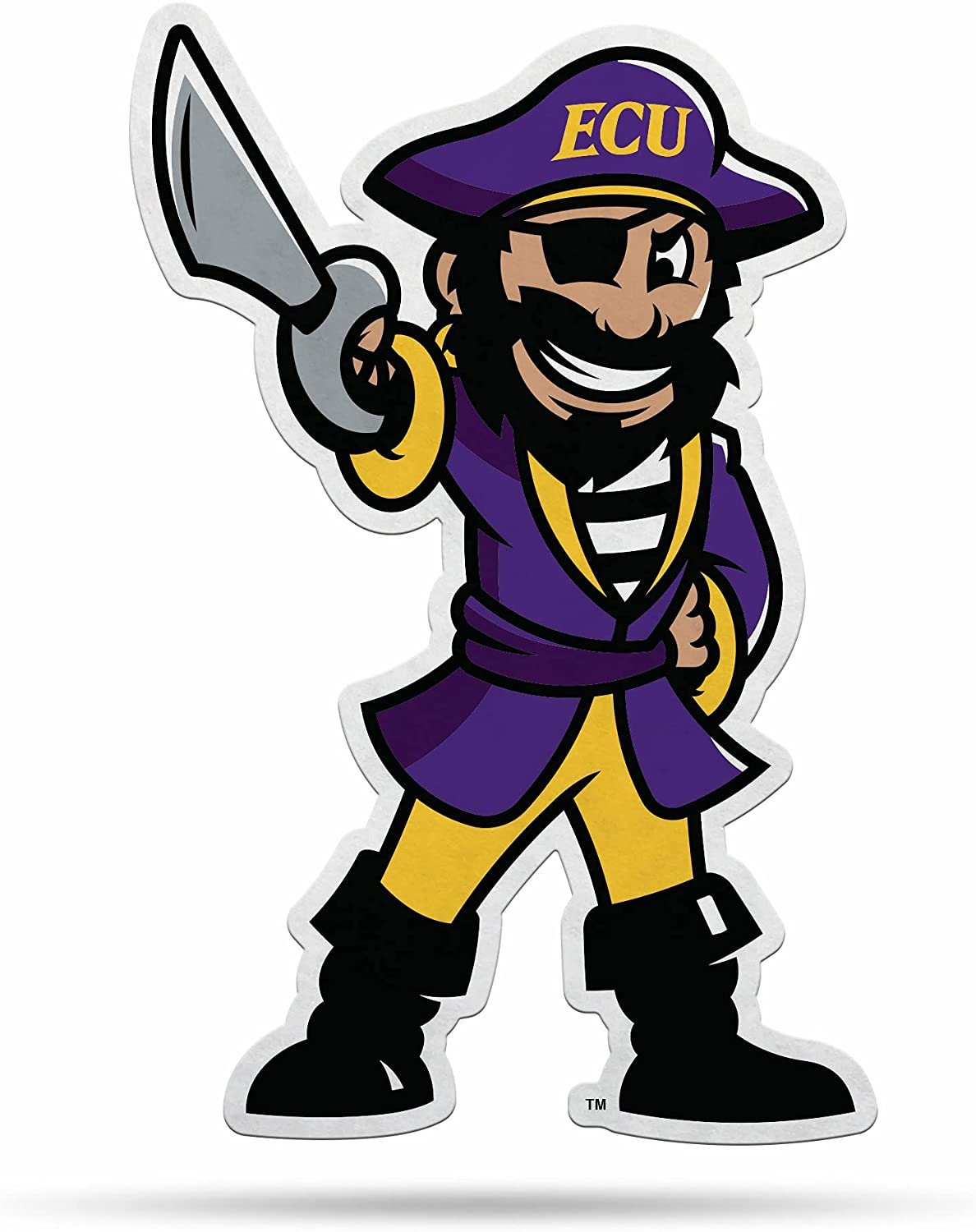 Rico Industries NCAA East Carolina Pirates Shape Cut Mascot Pennant - Home, Living Room, Bedroom, Mancave Decor - Soft Felt Material - Made