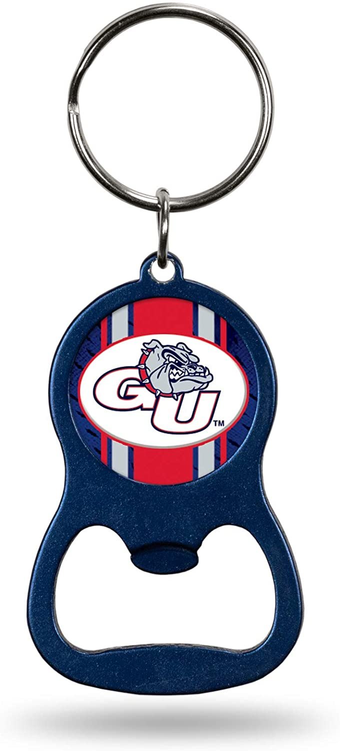 Gonzaga University Bulldogs Premium Solid Metal Bottle Opener Keychain, Key Ring, Team Color