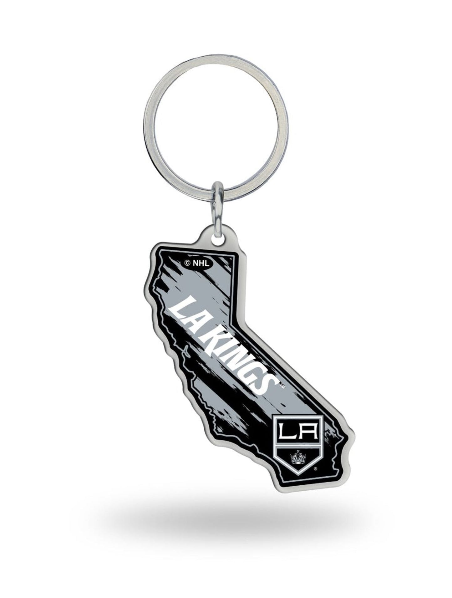 Los Angeles Kings Premium Metal Keychain, State Shaped