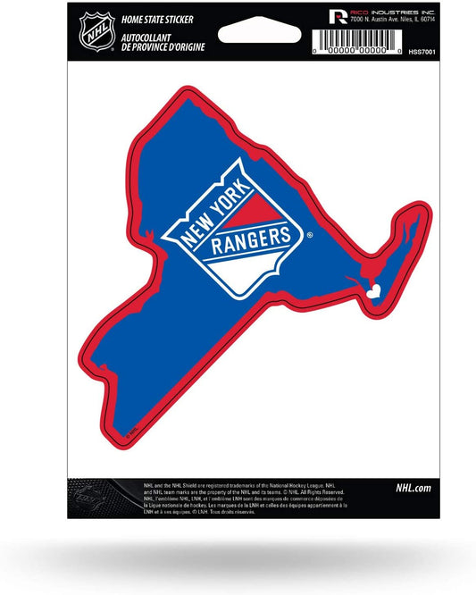 New York Rangers 5 Inch Sticker Decal, Home State Design, Flat Vinyl, Full Adhesive Backing