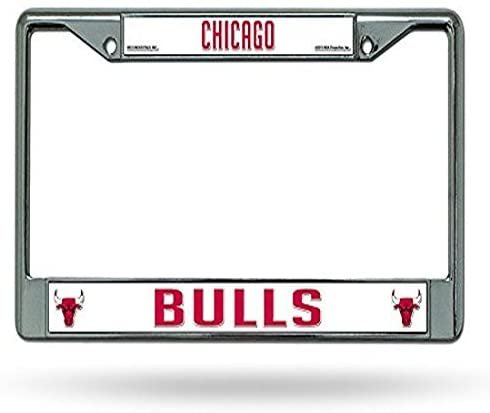 Chicago Bulls Premium Metal License Plate Frame Chrome Tag Cover, 12x6 Inch
