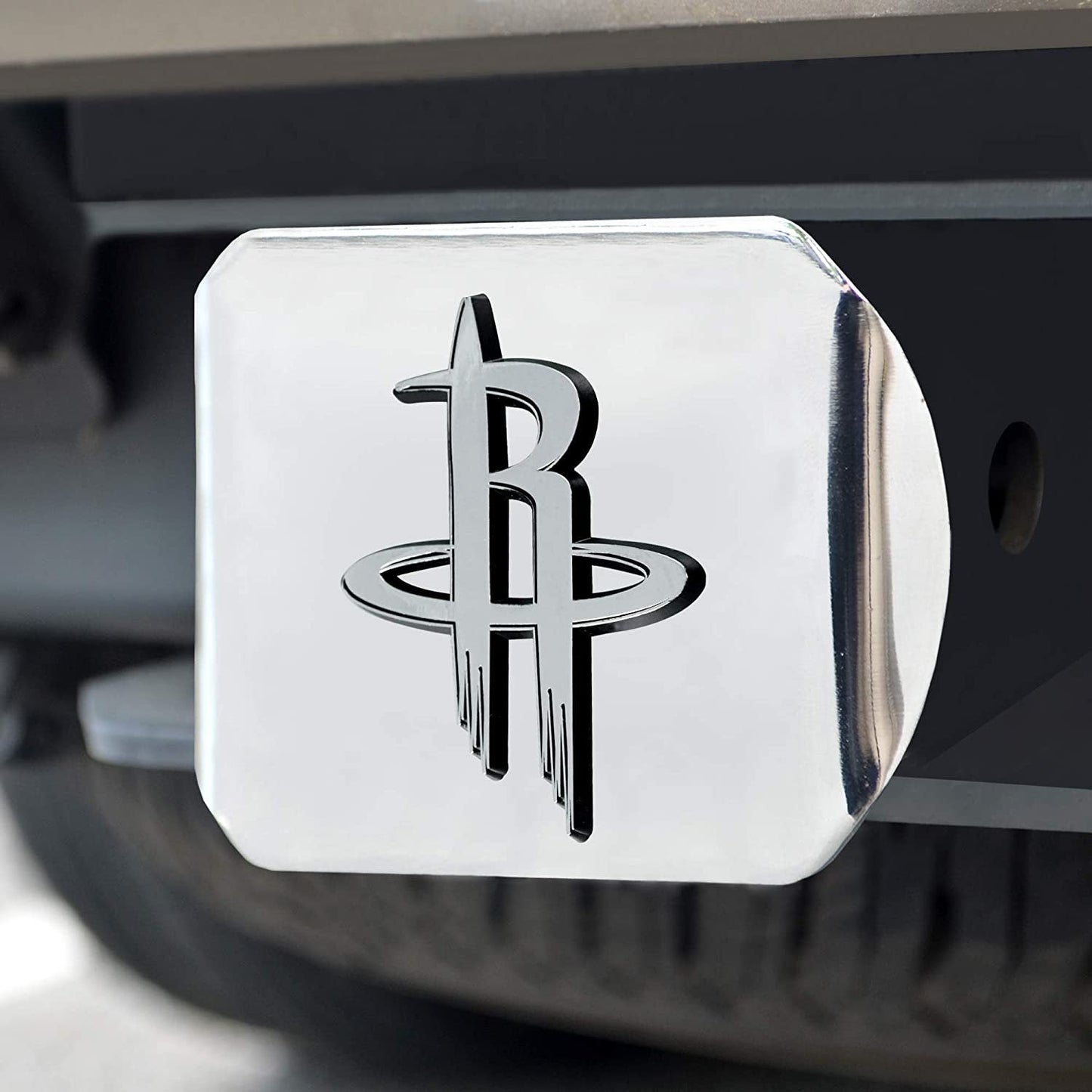 Houston Rockets Hitch Cover Solid Metal with Raised Chrome Metal Emblem 2" Square Type III