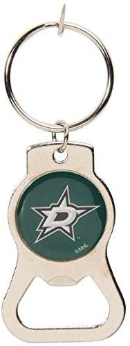 Dallas Stars Premium Solid Metal Bottle Opener Keychain, Silver Key Ring, Team Logo