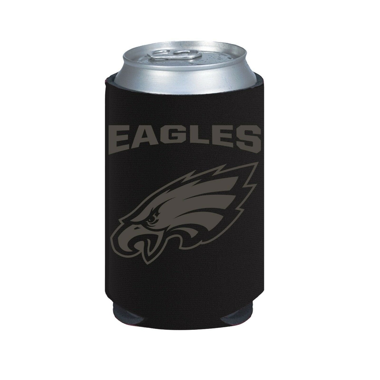 Philadelphia Eagles 2-Pack BLACK TONAL CAN Koozie Neoprene Holder Football