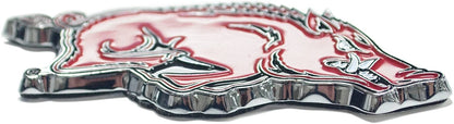 University of Southern Mississippi Eagles Premium Solid Metal Raised Auto Emblem, Team Color, Shape Cut, Adhesive Backing