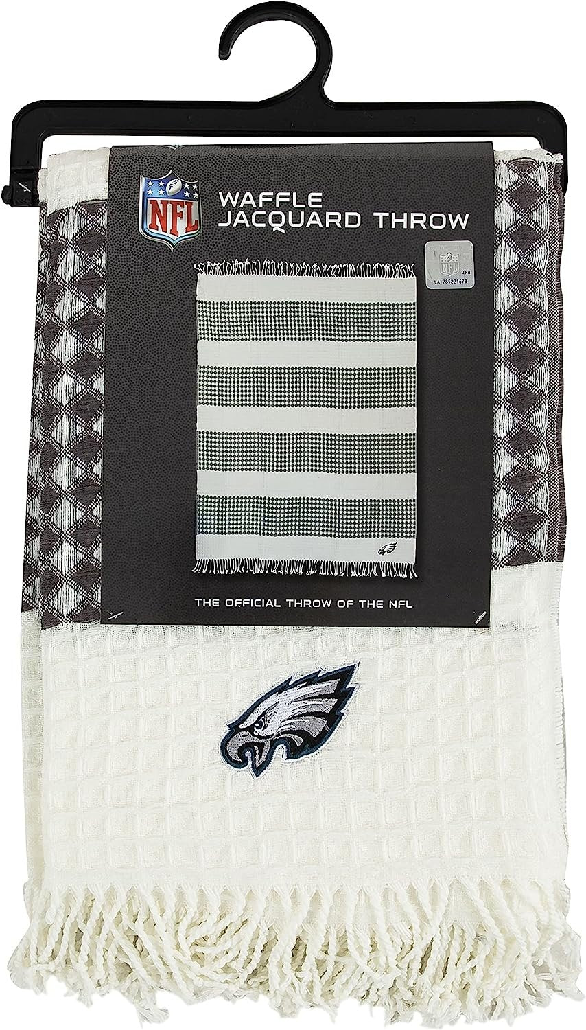 Philadelphia Eagles Throw Blanket Waffle Weave Jacquard, 50x60 Inch, Unisex-Adult, 100% Acrylic