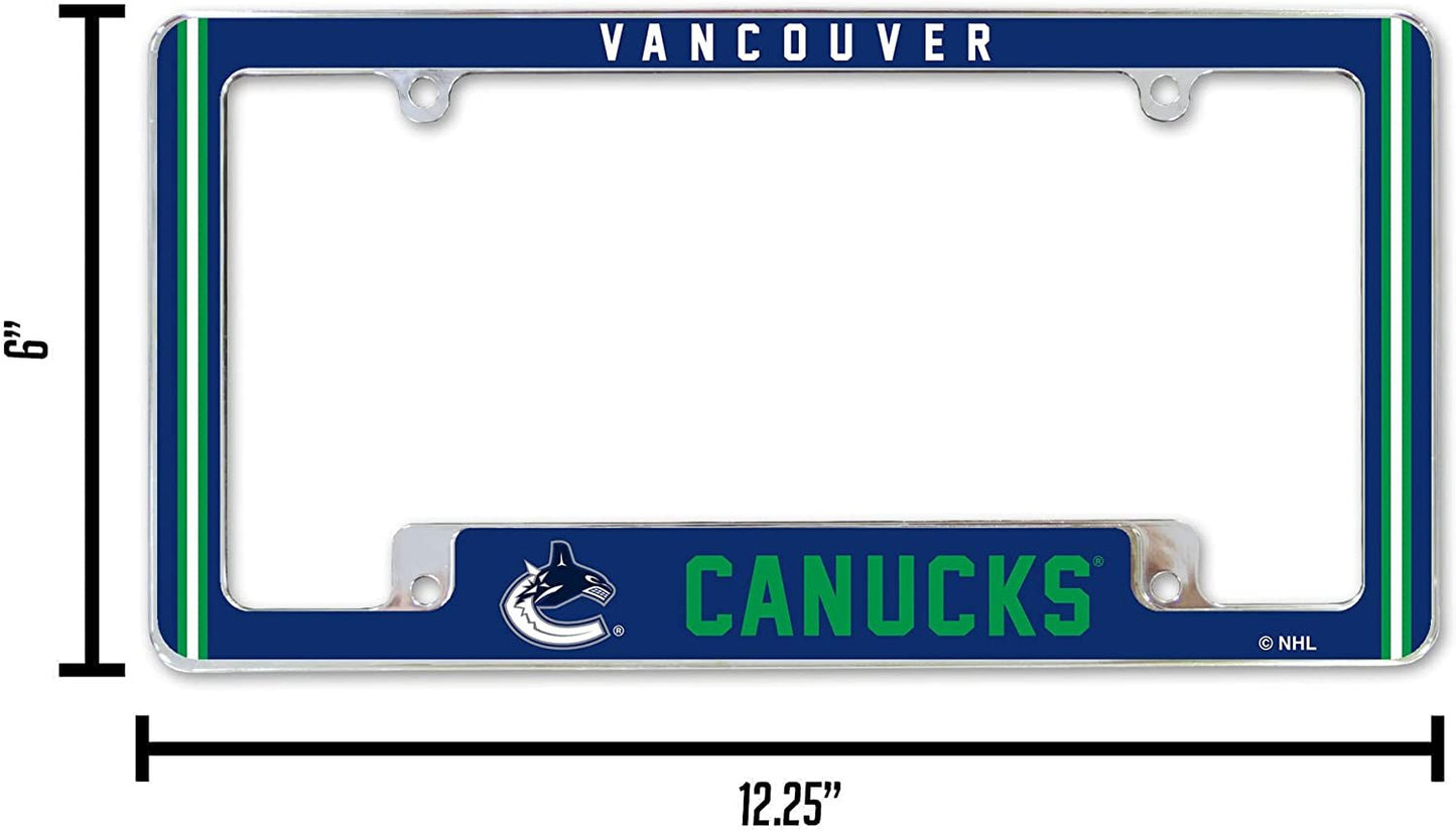Vancouver Canucks Metal License Plate Frame Chrome Tag Cover Alternate Design 6x12 Inch