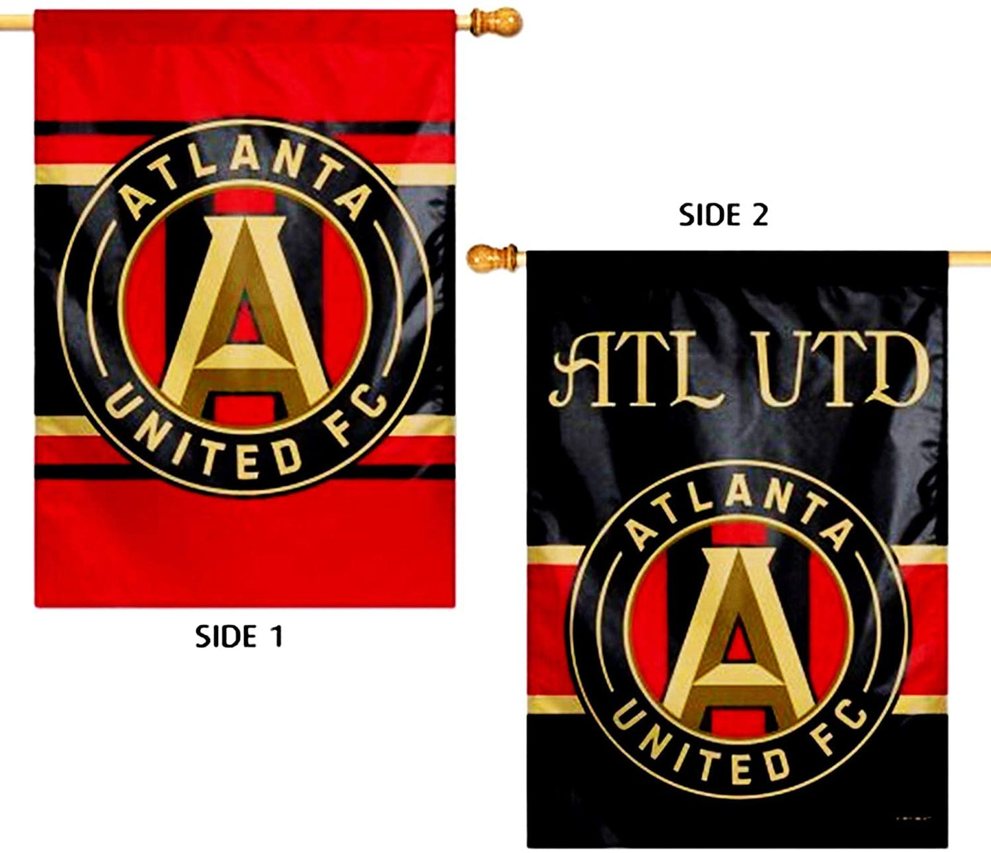 Atlanta United FC Premium 2-Sided Banner Flag, 28x40 Inch, Vertical Display, MLS FC Soccer Football Club