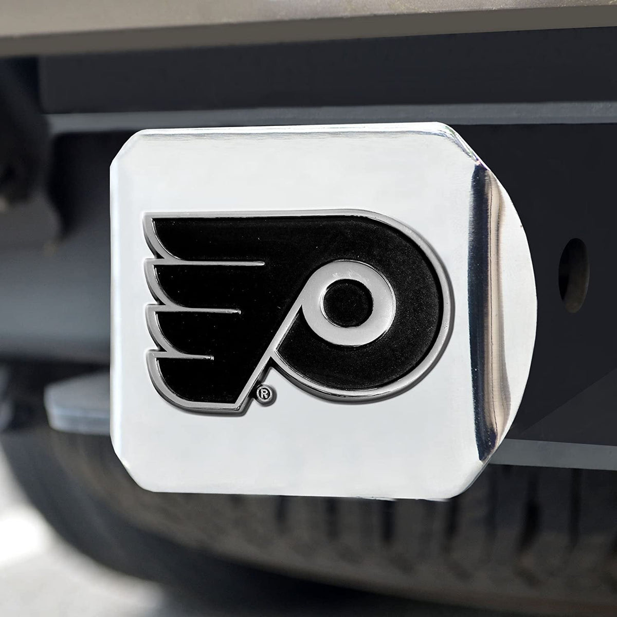 Philadelphia Flyers Hitch Cover Solid Metal with Chrome Metal Emblem 2" Square Type III