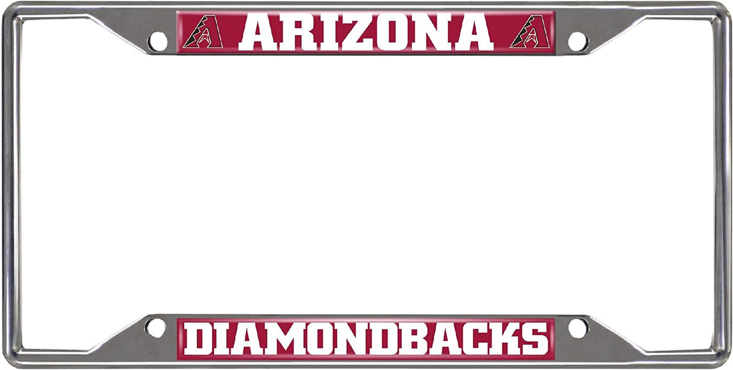 Arizona Diamondbacks Metal License Plate Frame Tag Cover Chrome 6x12 Inch