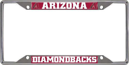 Arizona Diamondbacks Metal License Plate Frame Tag Cover Chrome 6x12 Inch