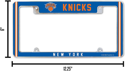 New York Knicks Metal License Plate Frame Chrome Tag Cover Alternate Design 6x12 Inch