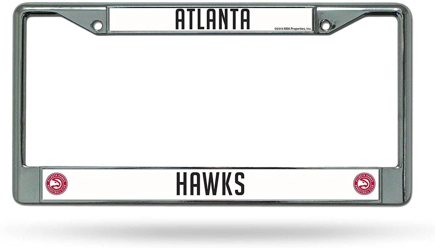Atlanta Hawks Premium Metal License Plate Frame Chrome Tag Cover, 12x6 Inch